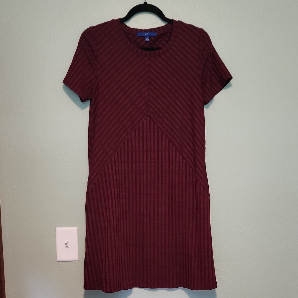 Apt. 9 Maroon Ribbed Mini Dress